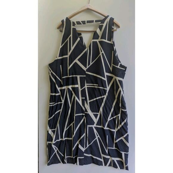 Banana Republic Womens Dress XXL Navy White Sleeveless Pockets Geometric NWT - Picture 2 of 8
